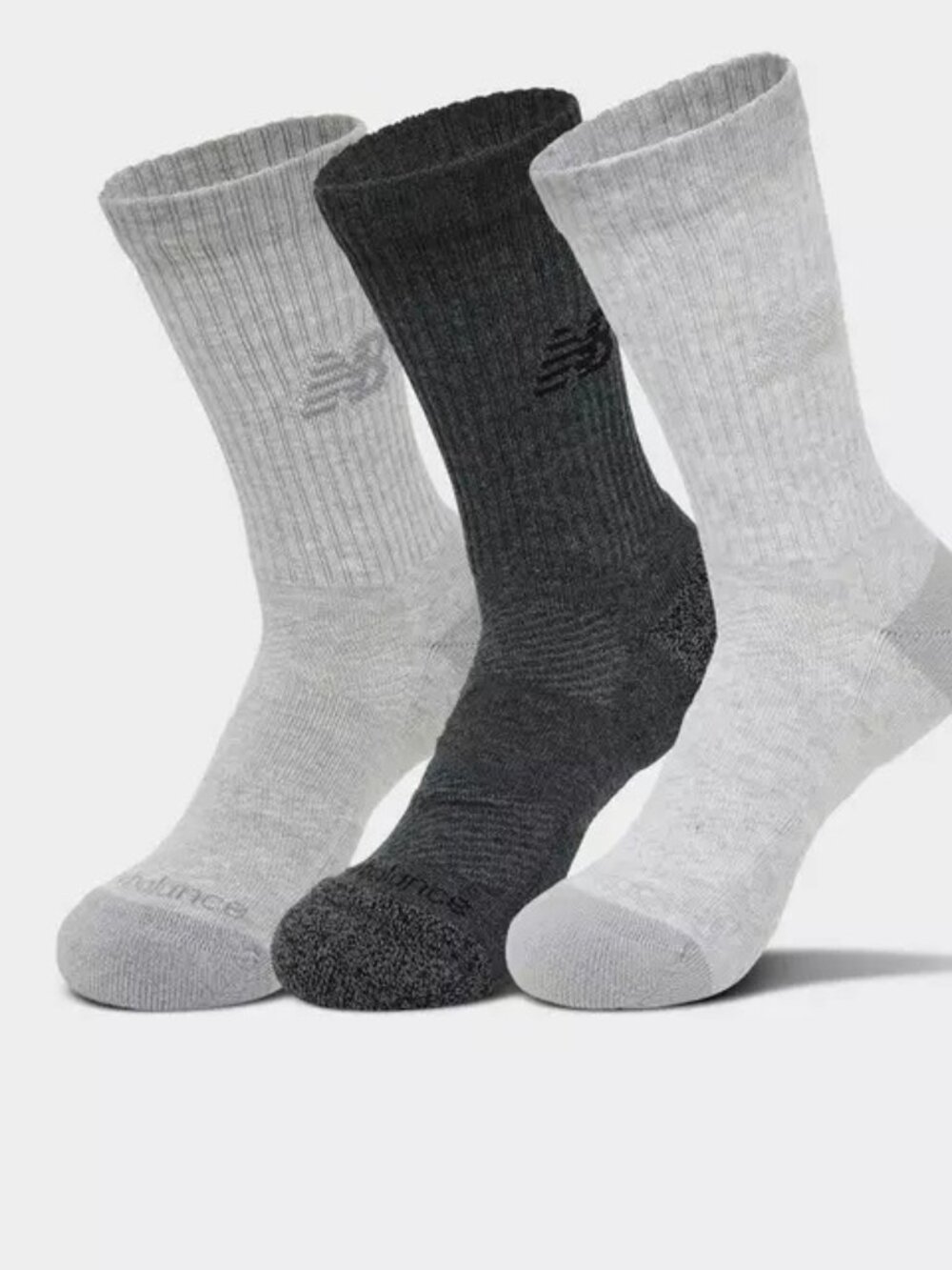 New Balance Active Lifestyle Striped Crew Socks (3-Pack) - Multicolor LAS35203
